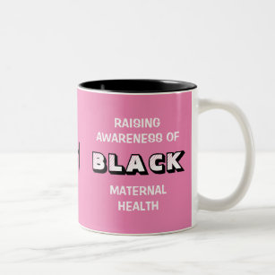 Taza Bicolor Monograma rosado Conciencia sobre la salud materna