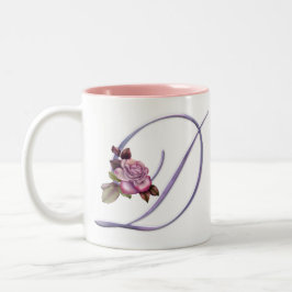 Taza Bicolor Monograma rosado D de los rosas