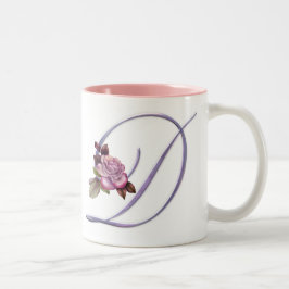 Taza Bicolor Monograma rosado D de los rosas