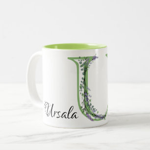 Taza Bicolor Monograma U Lavender Eucalipto