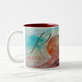 Taza Bicolor Monogramadas Nubes soleadas y paisajes del desiert