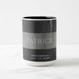 Taza Bicolor Monogramado de cuero e impresión Metalizado