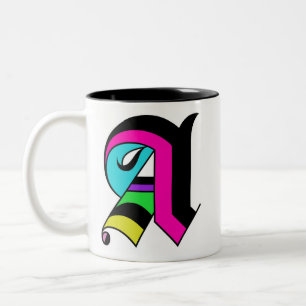 Taza Bicolor Monogramado Inicial A Mug