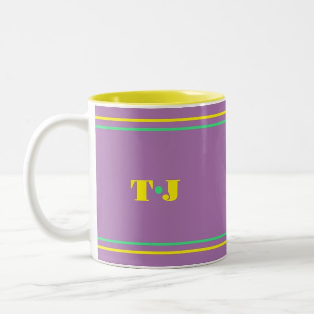 Taza Bicolor Monogramado púrpura pálido (Izquierda)