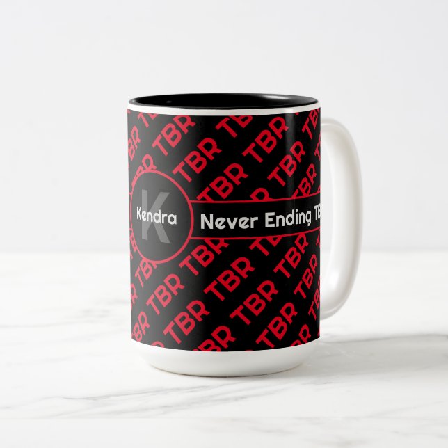 Taza Bicolor Monogramado que nunca termina el TBR (Anverso derecho)