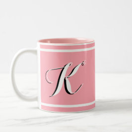 Taza Bicolor Monogramado rosa