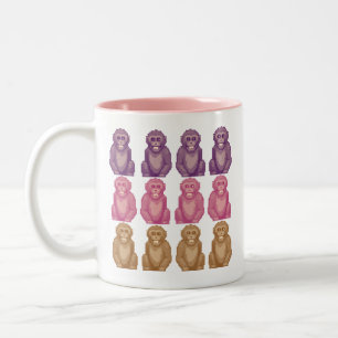 Taza Bicolor Monos Coloridos al Estilo de Pixel Caprichoso