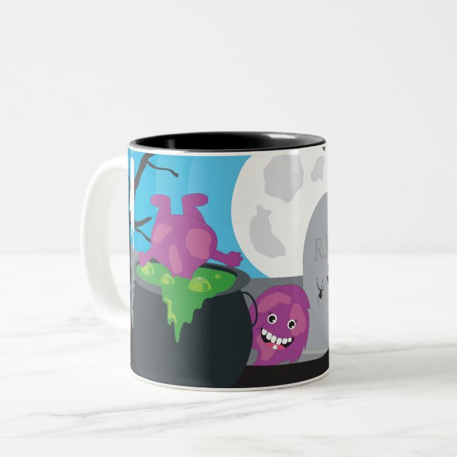 Taza Bicolor Monstruo de Halloween (Anverso izquierdo)