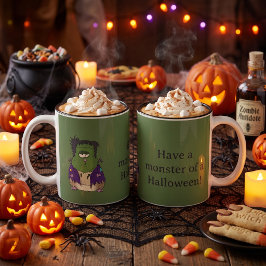 Taza Bicolor Monstruo de Halloween de hámster de Frankenstein d