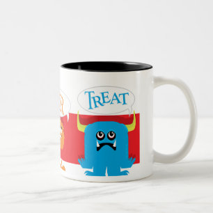 Taza Bicolor Monstruos del truco o de la invitación