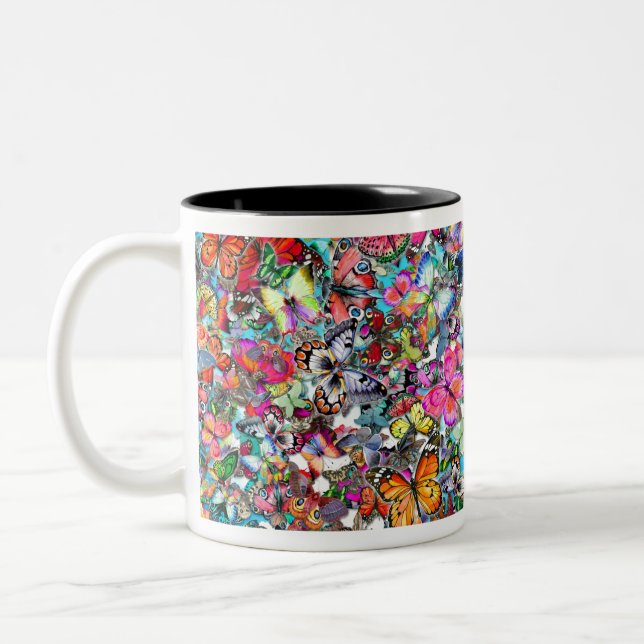 Taza Bicolor Montaje de mariposa (Izquierda)