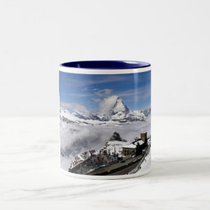 Taza Bicolor Montaña de Cervino y estación de Gornergrat
