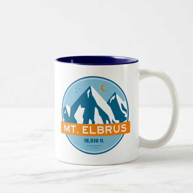 Taza Bicolor Montaña Elbrus Rusia Estrellas Luna (Derecha)