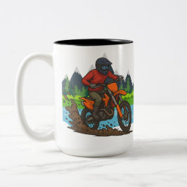 Taza Bicolor Montaña Trail Dirt Biker