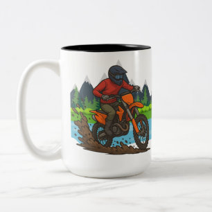 Taza Bicolor Montaña Trail Dirt Biker