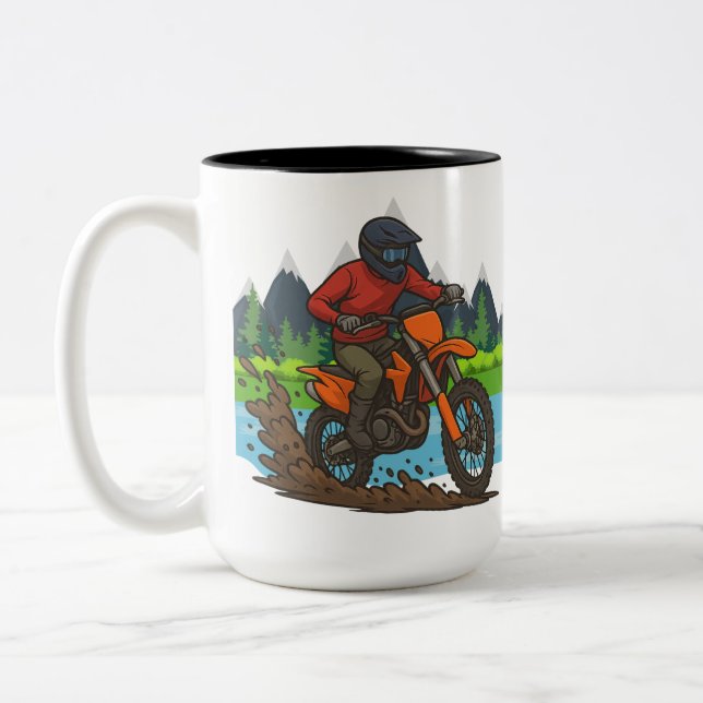 Taza Bicolor Montaña Trail Dirt Biker (Izquierda)