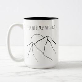 Taza Bicolor Montañas de arte de línea | Oh los lugares a los q
