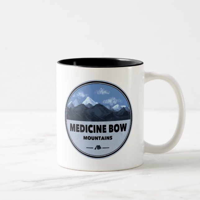Taza Bicolor Montañas de Medicine Bow Colorado Wyoming Camping (Derecha)