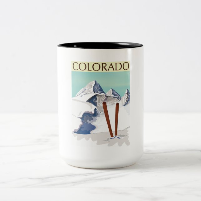 Taza Bicolor Montañas esquiando (Centro)