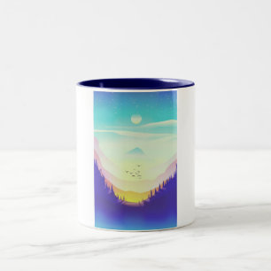 Taza Bicolor Montañas Nubladas