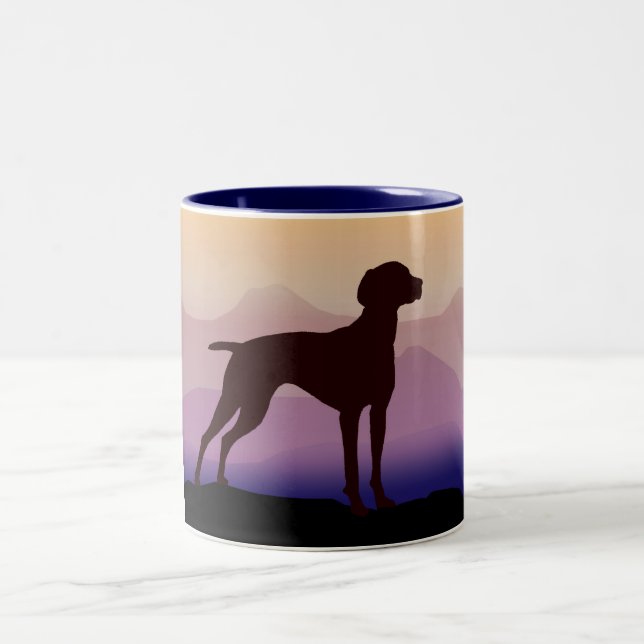 Taza Bicolor Montañas púrpuras Vizsla (Centro)