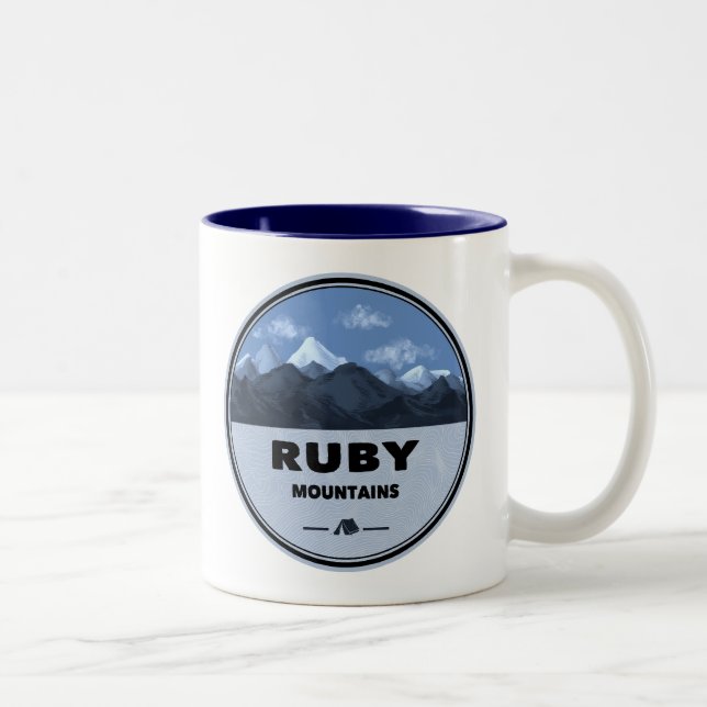 Taza Bicolor Montañas Ruby Nevada Camping (Derecha)