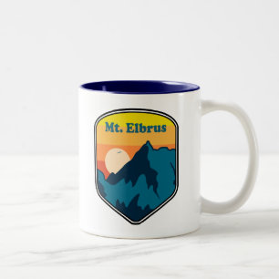 Taza Bicolor Monte Elbrus Rusia Amanecer
