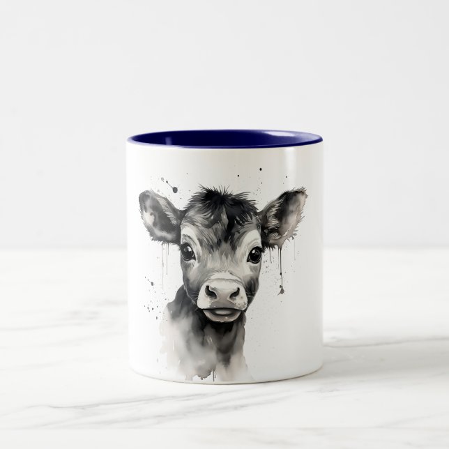 Taza Bicolor ☕ "Moo-ment of Zen" Cow Mug 🐄 ☕ (Centro)
