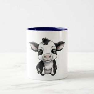 Taza Bicolor ☕ "Moo-ment of Zen" Cow Mug 🐄 ☕