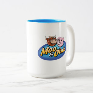 Taza Bicolor Moo y Oink Coffee Mug