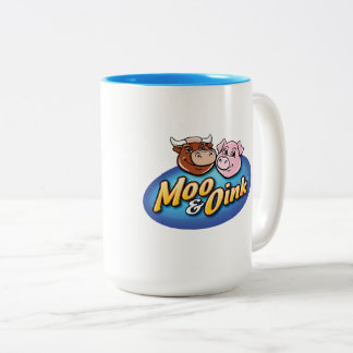 Taza Bicolor Moo y Oink Coffee Mug