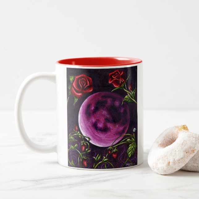 Taza Bicolor Moon de fresa (Con donut)