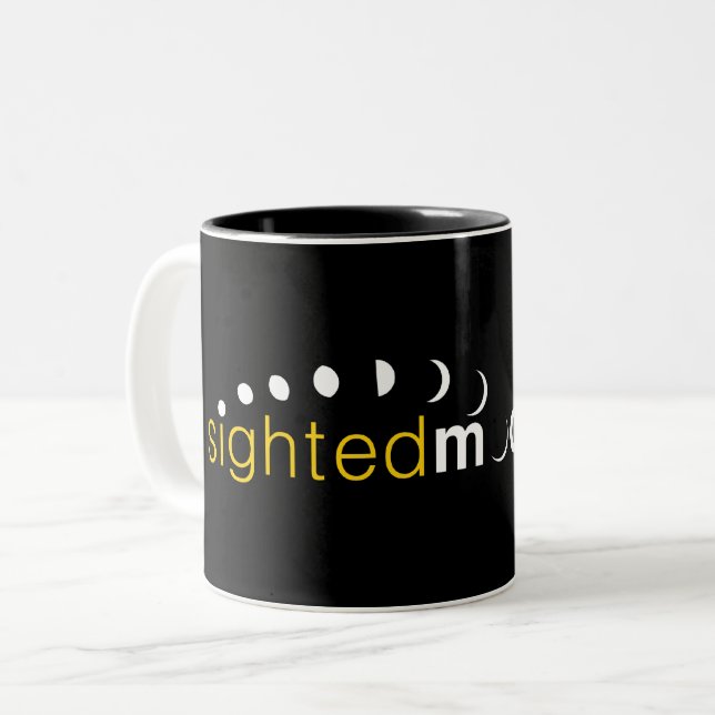 Taza Bicolor Moon dot com oficial (Anverso izquierdo)