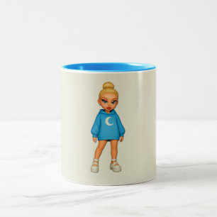 Taza Bicolor Moon Hoodie Fashion Doll Mug