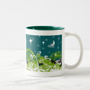 Taza Bicolor Moon Stars Swirl Paint Splat