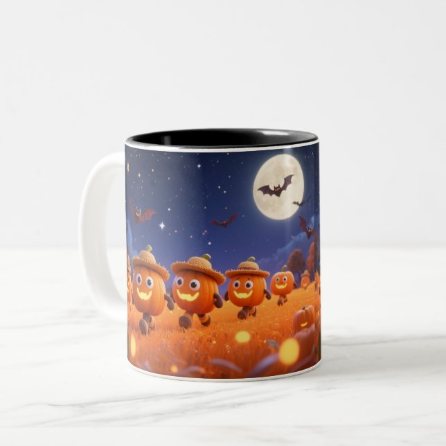 Taza Bicolor Moonlit Pumpkin Parade (Anverso izquierdo)