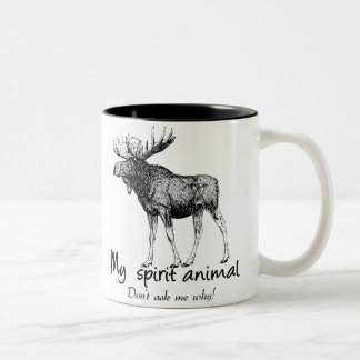 Taza Bicolor Moose es mi animal espiritual. Para amante de la n