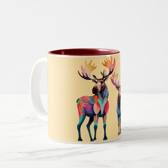 Taza Bicolor Moose está esperando unirse a un rebaño (Anverso izquierdo)