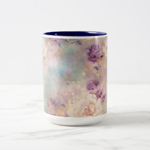 Taza Bicolor Morado Turquoise Rubor Floral
