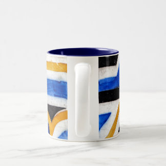 Taza Bicolor mosaico de azulejo vintage tradicional Portugal