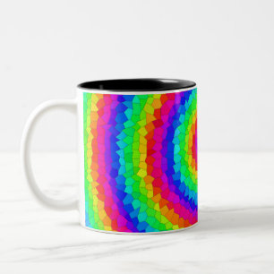 Taza Bicolor Mosaico espiral arcoiris