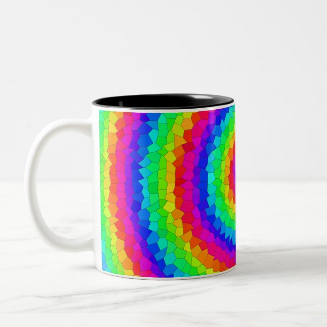Taza Bicolor Mosaico espiral arcoiris (Izquierda)