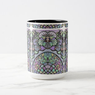Taza Bicolor Mosaico floral púrpura elegante
