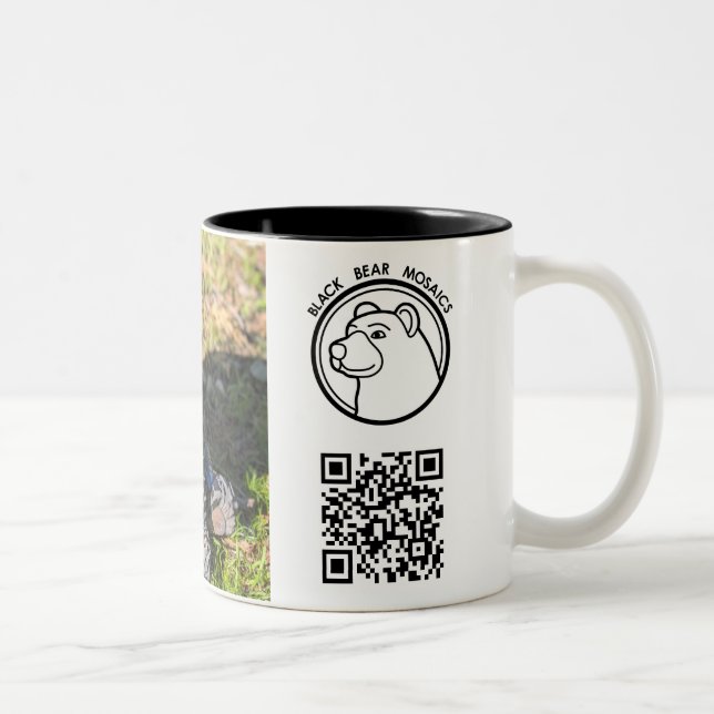 Taza Bicolor Mosaicos de oso negro - Knuth Mug (Derecha)