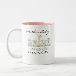 Taza Bicolor Mother Baby Nurse Safari Jungle Animal Nursery