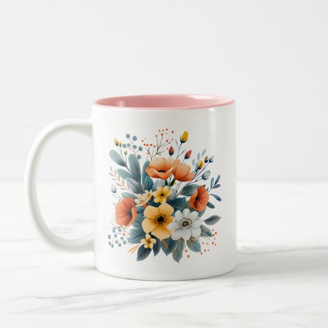 Taza Bicolor Mother's Day Boho Flowers Clipart-61983 (Izquierda)