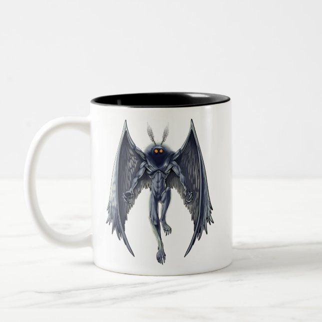 Taza Bicolor Mothman Cryptid Creature (Izquierda)