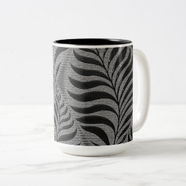 Taza Bicolor Motif de hoja de plata