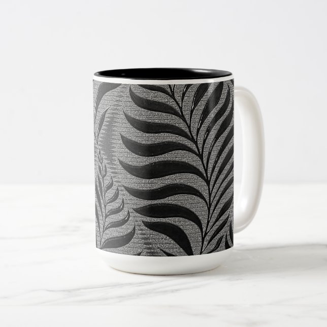 Taza Bicolor Motif de hoja de plata (Anverso derecho)