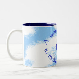 Taza Bicolor Motivación del pájaro azul
